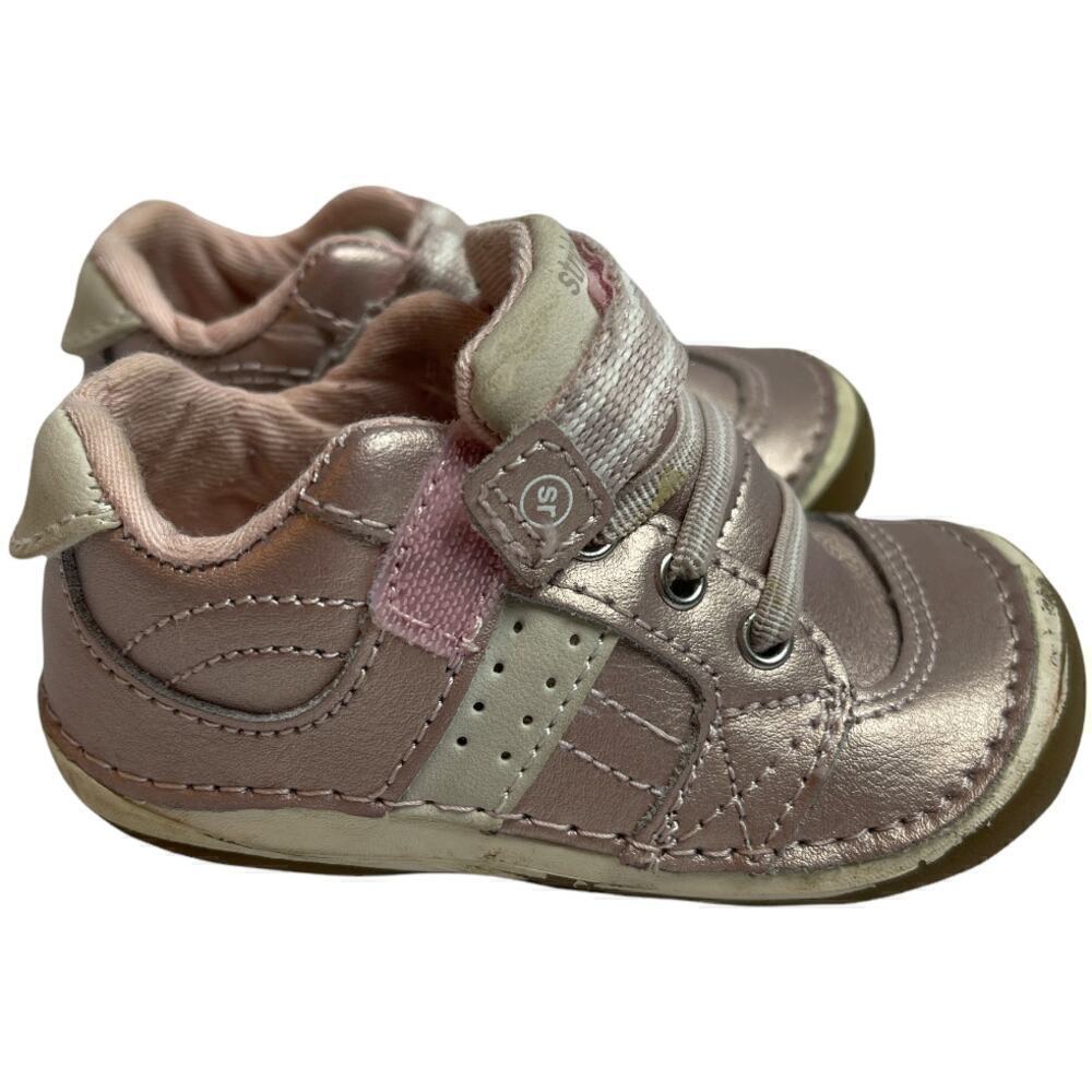 Stride Rite Soft Motion Metallic Pink Leather Sneakers Shoes toddler Size 4.5W